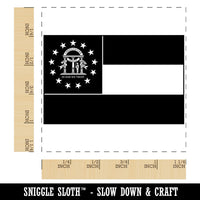 Georgia State Flag Square Rubber Stamp for Stamping Crafting