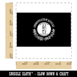 Kentucky State Flag Square Rubber Stamp for Stamping Crafting