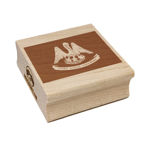 Louisiana State Flag Square Rubber Stamp for Stamping Crafting