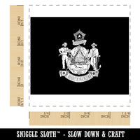 Maine State Flag Square Rubber Stamp for Stamping Crafting