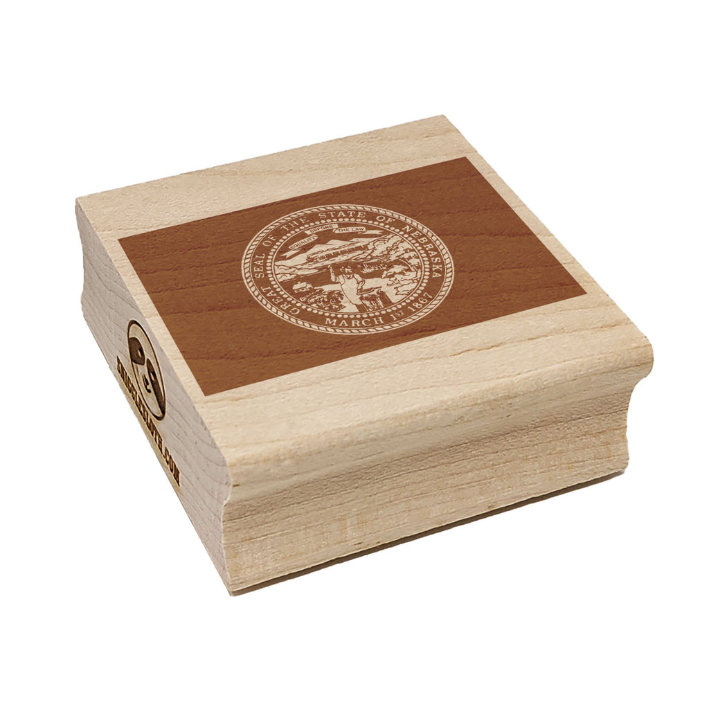 Nebraska State Flag Square Rubber Stamp for Stamping Crafting