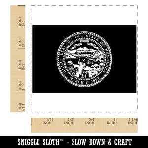 Nebraska State Flag Square Rubber Stamp for Stamping Crafting