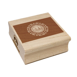 New Hampshire State Flag Square Rubber Stamp for Stamping Crafting