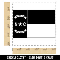 North Carolina State Flag Square Rubber Stamp for Stamping Crafting