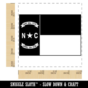 North Carolina State Flag Square Rubber Stamp for Stamping Crafting