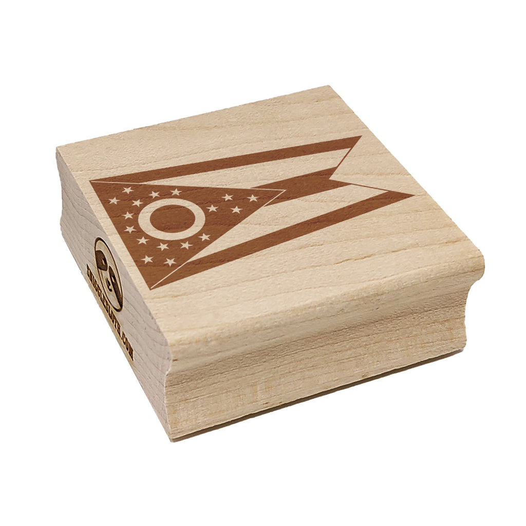 Ohio State Flag Square Rubber Stamp for Stamping Crafting