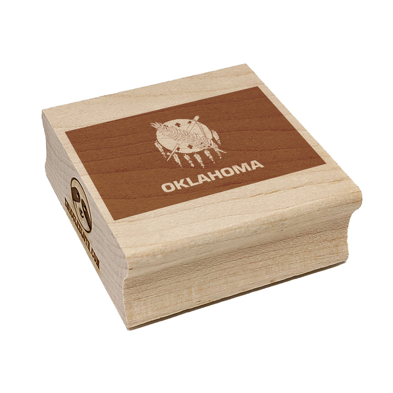 Oklahoma State Flag Square Rubber Stamp for Stamping Crafting