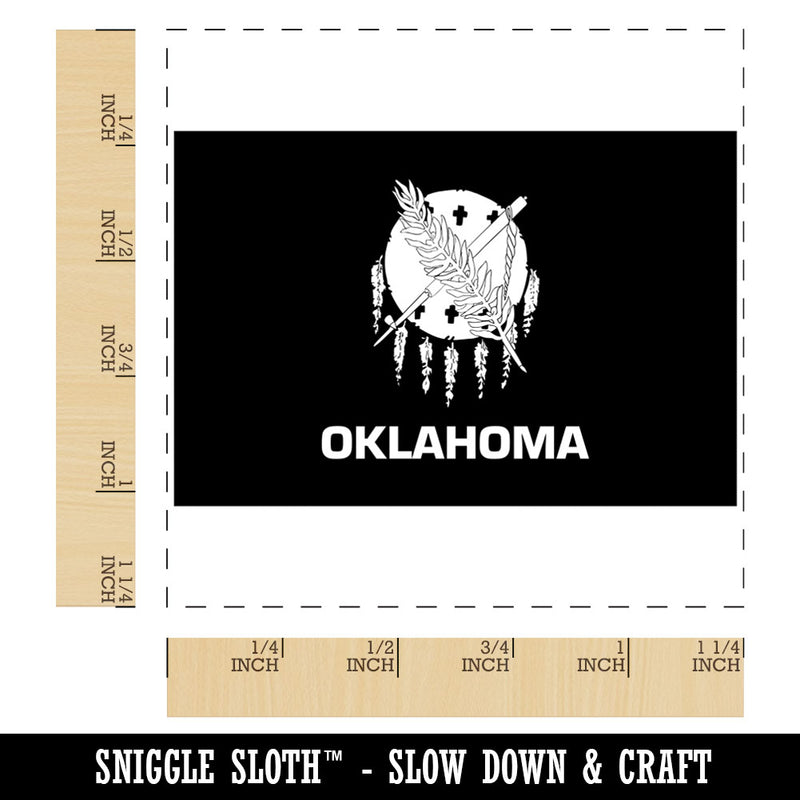 Oklahoma State Flag Square Rubber Stamp for Stamping Crafting