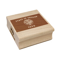 Oregon State Flag Square Rubber Stamp for Stamping Crafting