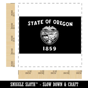 Oregon State Flag Square Rubber Stamp for Stamping Crafting