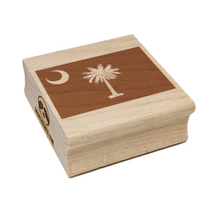 South Carolina State Flag Square Rubber Stamp for Stamping Crafting