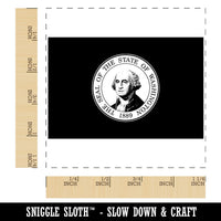 Washington State Flag Square Rubber Stamp for Stamping Crafting