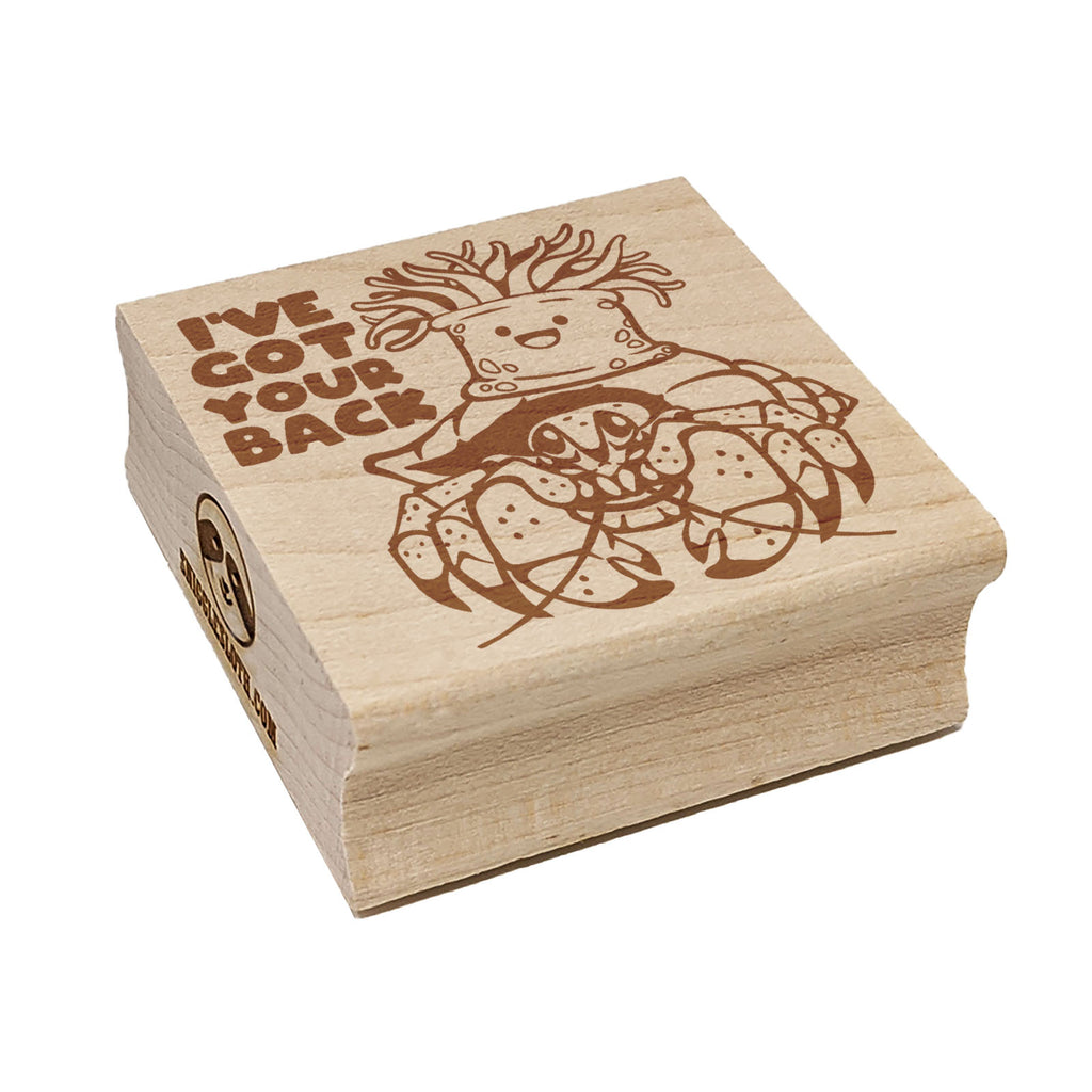 Anemone Has Got Your Back Hermit Crab Friends Square Rubber Stamp for Stamping Crafting