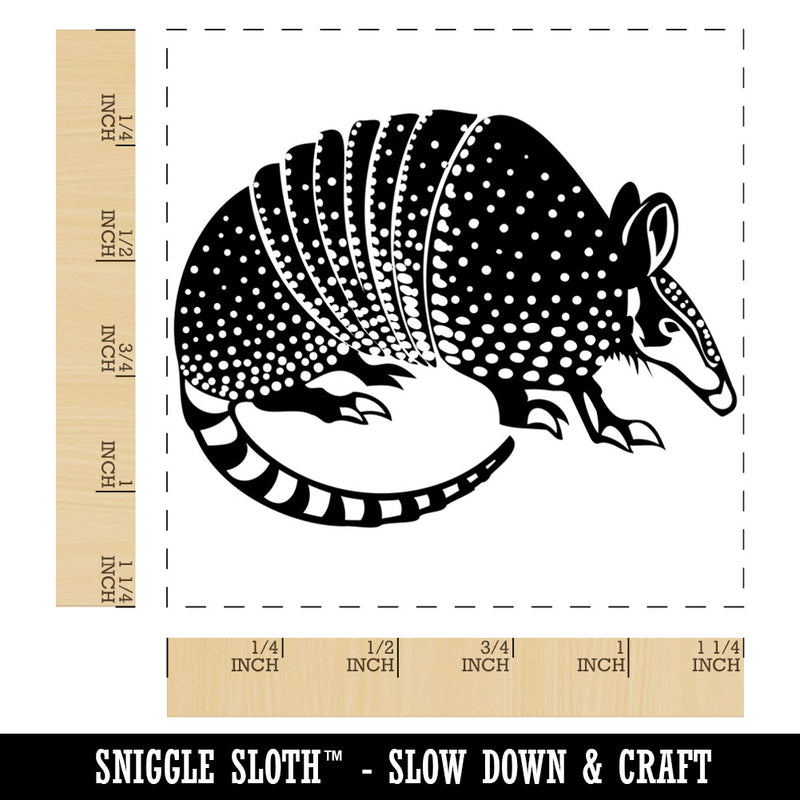 Armadillo Armored Animal Square Rubber Stamp for Stamping Crafting