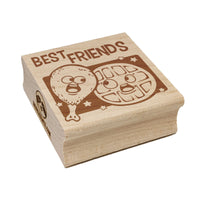Chicken and Waffles Best Friends Square Rubber Stamp for Stamping Crafting