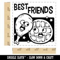 Chicken and Waffles Best Friends Square Rubber Stamp for Stamping Crafting