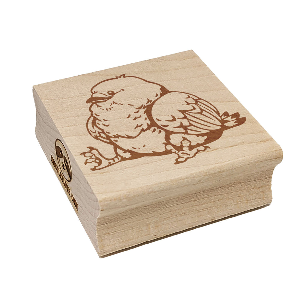 Chubby Little Bird Sitting Square Rubber Stamp for Stamping Crafting