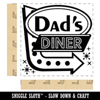 Dad's Retro Diner Sign with Arrow Square Rubber Stamp for Stamping Crafting