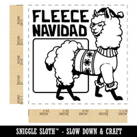 Fleece Navidad Christmas Alpaca Square Rubber Stamp for Stamping Crafting