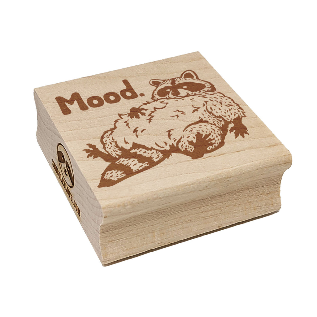 Fluffy Lazy Raccoon Mood Square Rubber Stamp for Stamping Crafting