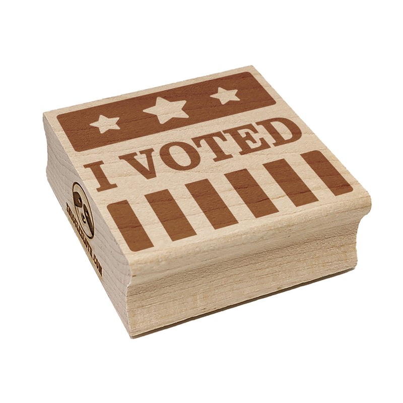 I Voted Stars and Stripes Patriotic Square Rubber Stamp for Stamping Crafting