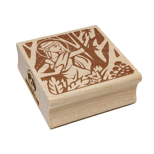 Nordic Elf Woman Mythology Fantasy Square Rubber Stamp for Stamping Crafting