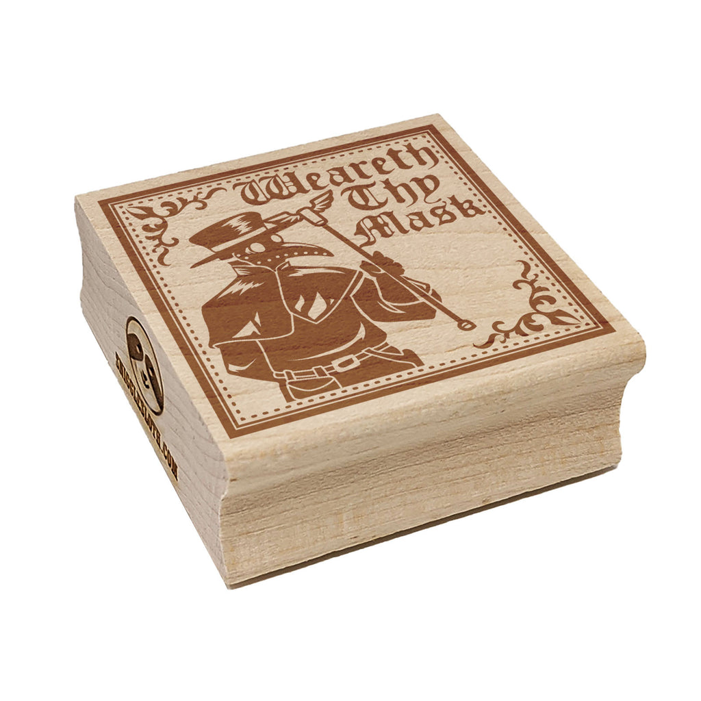 Plague Doctor Weareth Thy Mask Square Rubber Stamp for Stamping Crafting
