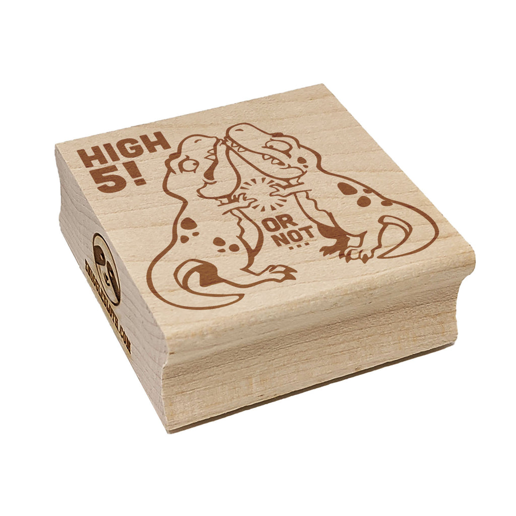 Tyrannosaurus Rex T-Rex Dinosaur Friends Can't High Five Square Rubber Stamp for Stamping Crafting