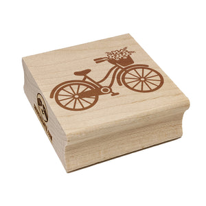 Bike with Flowers Square Rubber Stamp for Stamping Crafting