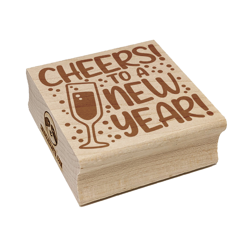 Cheers to a New Year Square Rubber Stamp for Stamping Crafting