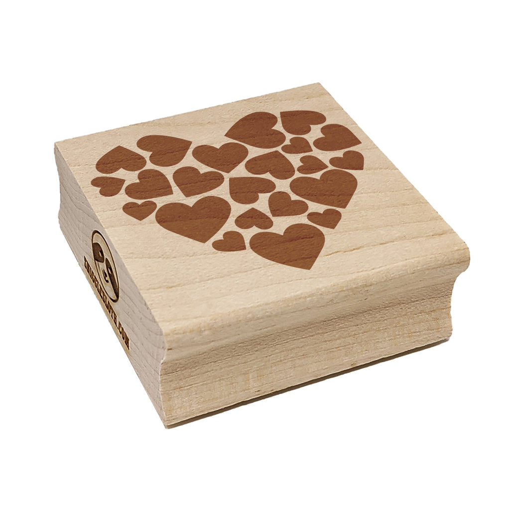 Hearts in Heart Valentine's Day Square Rubber Stamp for Stamping Crafting