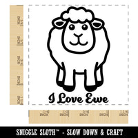 I Love Ewe You Sheep Anniversary Valentine's Day Square Rubber Stamp for Stamping Crafting