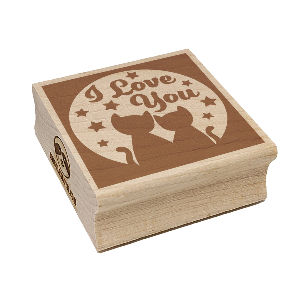 I Love You Moon and Stars Cats Square Rubber Stamp for Stamping Crafting