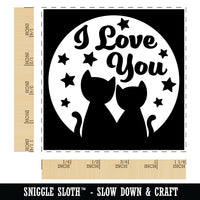 I Love You Moon and Stars Cats Square Rubber Stamp for Stamping Crafting