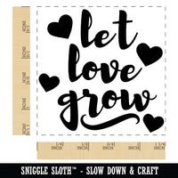 Let Love Grow with Hearts Square Rubber Stamp for Stamping Crafting