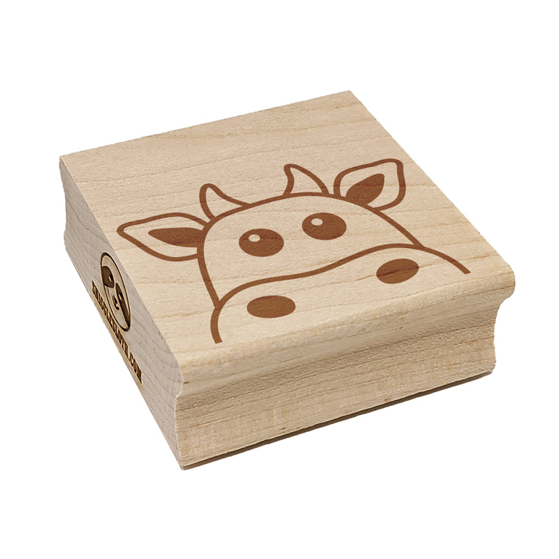 Peeking Cow Square Rubber Stamp for Stamping Crafting