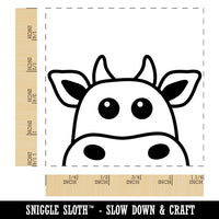 Peeking Cow Square Rubber Stamp for Stamping Crafting