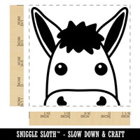 Peeking Donkey Square Rubber Stamp for Stamping Crafting