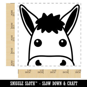 Peeking Donkey Square Rubber Stamp for Stamping Crafting