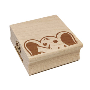 Peeking Elephant Square Rubber Stamp for Stamping Crafting