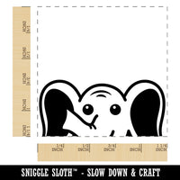 Peeking Elephant Square Rubber Stamp for Stamping Crafting