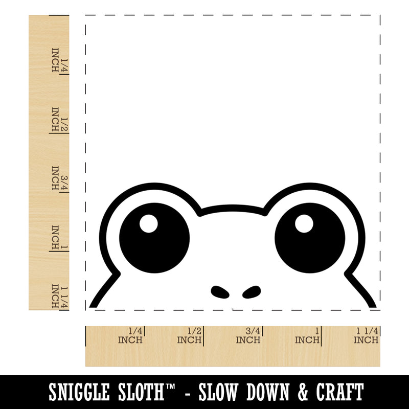Peeking Frog Square Rubber Stamp for Stamping Crafting