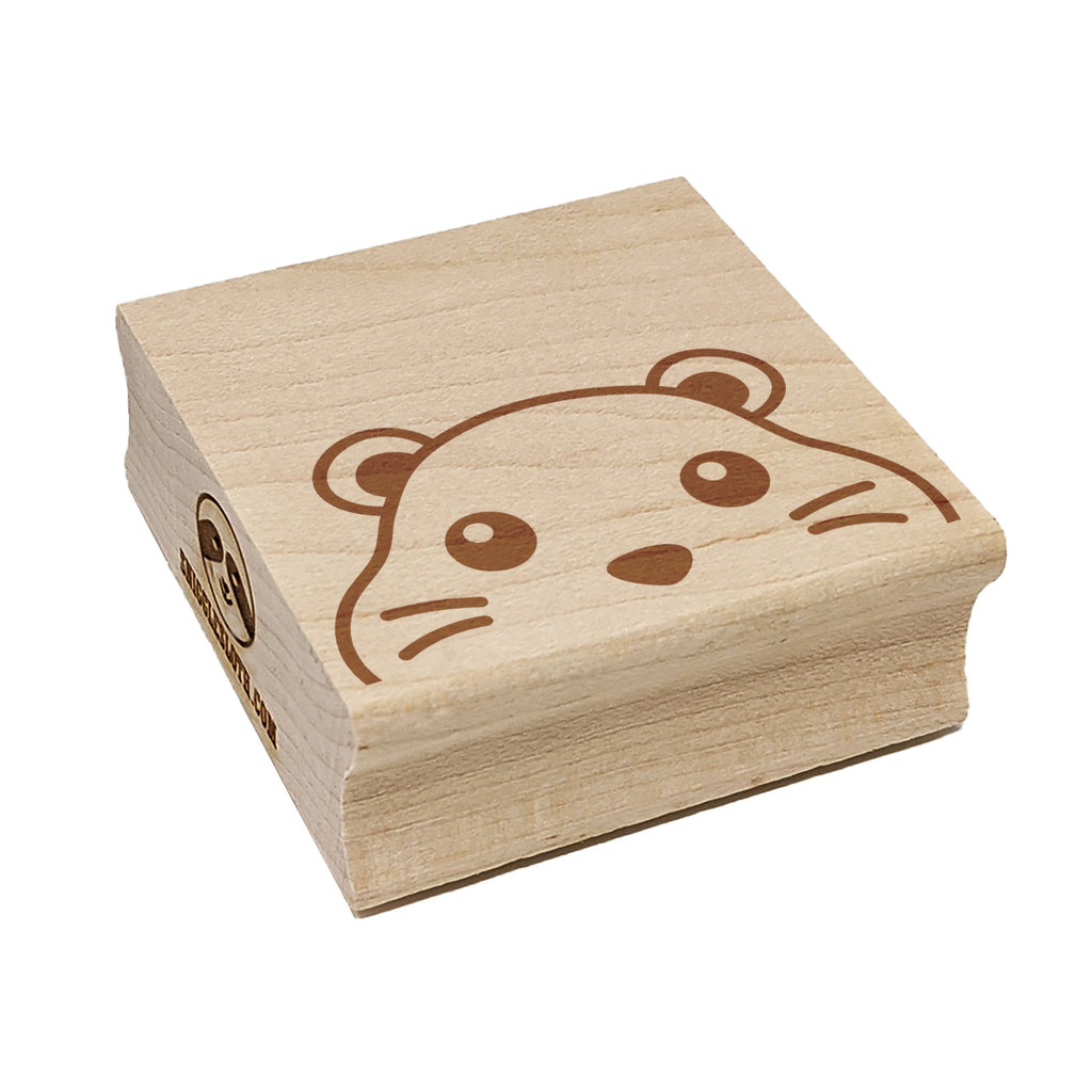 Peeking Hamster Gerbil Square Rubber Stamp for Stamping Crafting