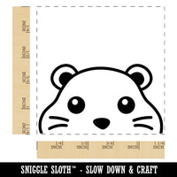 Peeking Hamster Gerbil Square Rubber Stamp for Stamping Crafting
