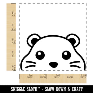 Peeking Hamster Gerbil Square Rubber Stamp for Stamping Crafting