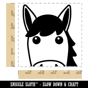 Peeking Horse Square Rubber Stamp for Stamping Crafting