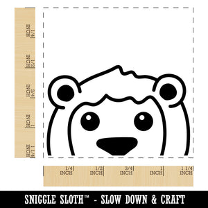 Peeking Lion Square Rubber Stamp for Stamping Crafting