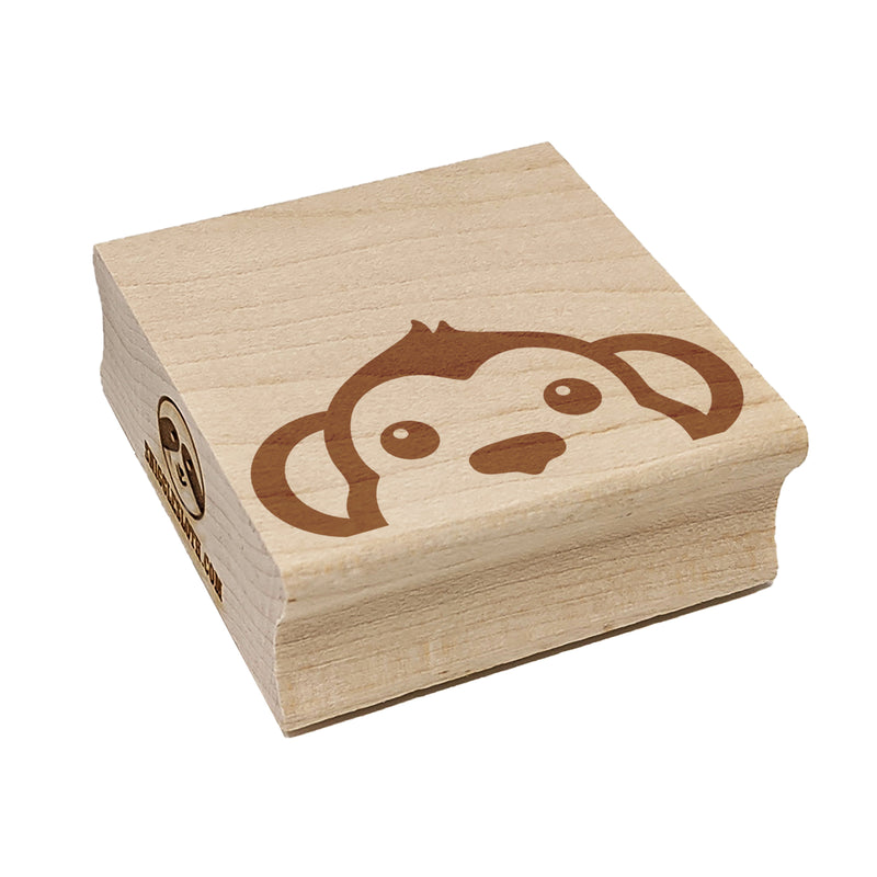 Peeking Monkey Square Rubber Stamp for Stamping Crafting