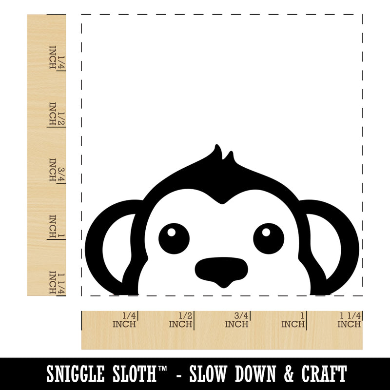 Peeking Monkey Square Rubber Stamp for Stamping Crafting