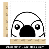 Peeking Parrot Bird Square Rubber Stamp for Stamping Crafting